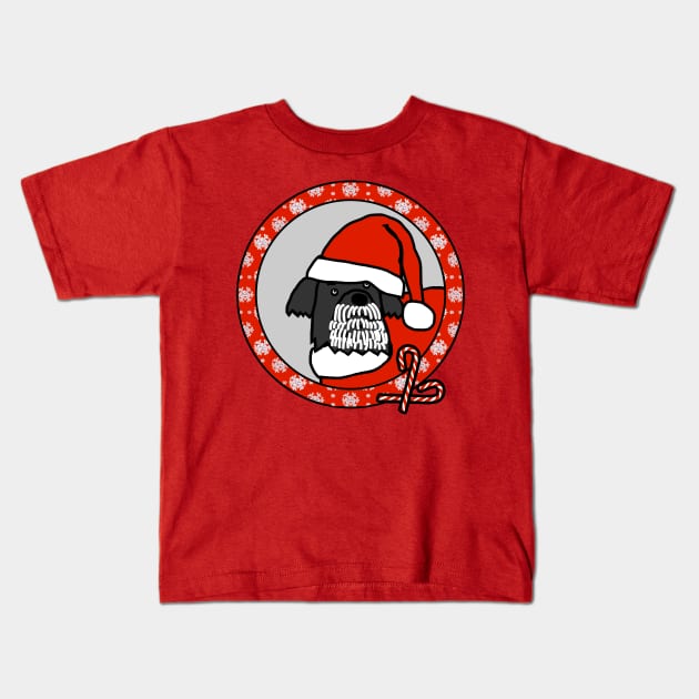Christmas Portrait of Santa Fergus the Dog Kids T-Shirt by ellenhenryart